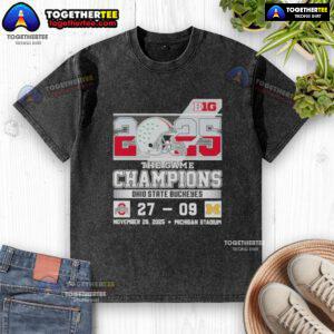Ohio State Buckeyes champions t-shirt featuring Original Big Ten The Game design, celebrating victory over Michigan.