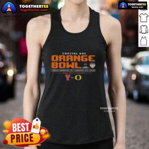 Original Capital One Orange Bowl tank top featuring Texas Tech Red Raiders vs Oregon Ducks in Miami Gardens, FL.