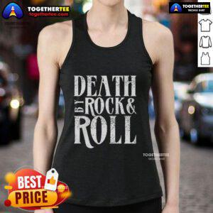 Original Death By Rock Roll Tank Top featuring a bold graphic design, perfect for music lovers and festival-goers.