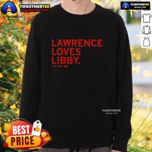 Original Lawrence Loves Libby Fandel Sweatshirt in vibrant colors, showcasing a stylish design for fans and fashion enthusiasts.