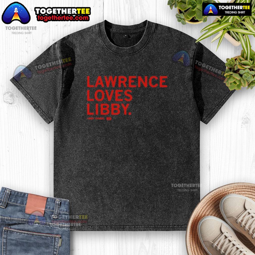 Original Lawrence Loves Libby Fandel washed t-shirt in soft fabric, featuring a stylish graphic design.
