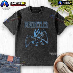 Alt Text: Premium Blue Heeler Bluey washed t-shirt featuring a playful design perfect for dog lovers and casual wear.