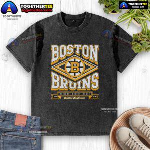 Alt Text: Premium Boston Bruins heater washed t-shirt featuring vibrant team colors and a comfortable fit for fans.
