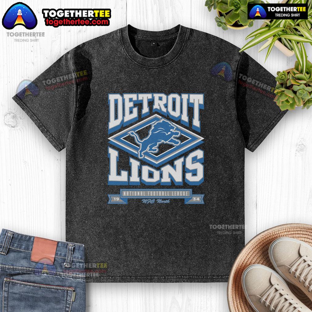Premium Detroit Lions Heater Washed T-Shirt featuring a vintage design, perfect for fans and casual wear.