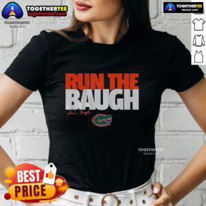 Alt Text: Premium Florida Gators Jadan Baugh Run Ladies Tee showcasing vibrant team colors and stylish design for fans.
