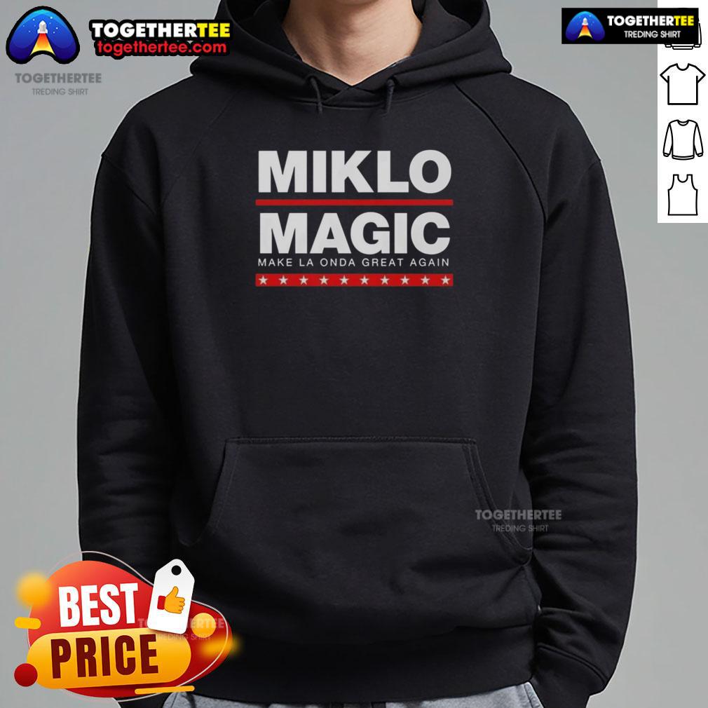 Premium Miklo Magic Make La Onda Great Again Hoodie in vibrant colors, showcasing stylish design and comfort.
