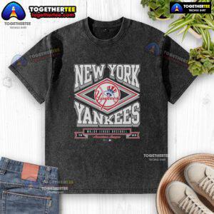 Premium New York Yankees Heater Washed T-Shirt in classic navy blue, featuring team logo and comfortable fit.