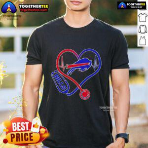 Premium Nurse Love Buffalo Bills T-Shirt featuring a stylish design for passionate nurses and football fans.