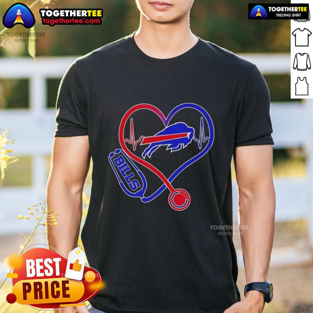 Premium Nurse Love Buffalo Bills T-Shirt featuring a stylish design for passionate nurses and football fans.