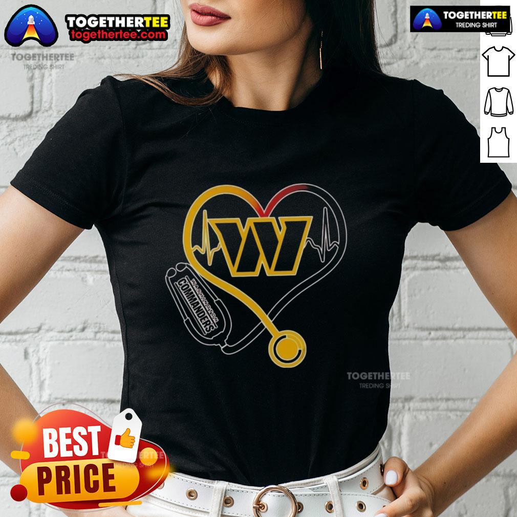 Premium Nurse Love Washington Commanders Ladies Tee featuring a stylish design for female fans of the NFL team.