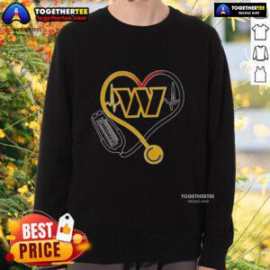 Premium Nurse Love Washington Commanders Sweatshirt featuring team colors and cozy design for fans.