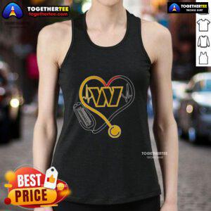 Premium Nurse Love Washington Commanders Tank Top featuring a stylish design for fans and healthcare workers alike.