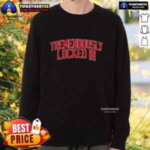 Cozy Pretty Tremendously Locked In Sweatshirt in soft fabric, perfect for casual wear and comfort during chilly days.
