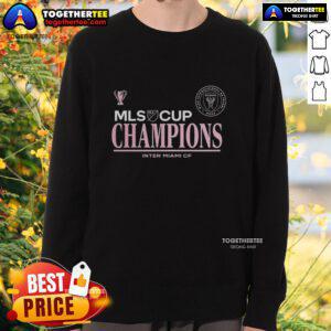 Top Inter Miami CF MLS Cup Champions sweatshirt featuring a diving stretch logo, perfect for fans and collectors.