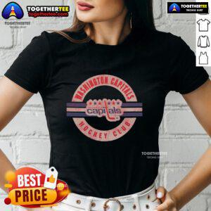 Vintage Washington Capitals surround ladies tee featuring classic team logo and stylish design for female fans.