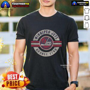 Alt Text: Vintage Winnipeg Jets Surround T-Shirt featuring classic logo design, perfect for fans and retro sportswear enthusiasts.