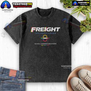 Awesome Freight Technologies Global Logistics Solutions washed t-shirt design featuring a modern, sleek logo.