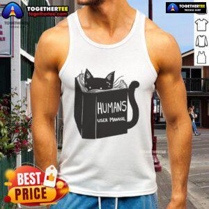 Awesome Humans User Manual for Cats Remix Tank Top featuring a playful cat design, perfect for cat lovers.