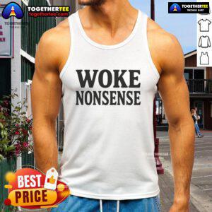 Good Woke Nonsense Tank Top featuring a bold graphic design, perfect for casual wear and making a statement.