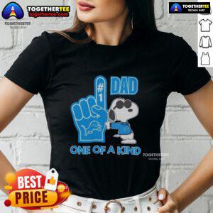 Nice Detroit Lions X Snoopy Dad one-of-a-kind ladies tee featuring vibrant graphics and a comfortable fit.