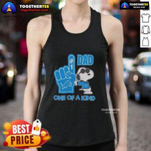 Nice Detroit Lions X Snoopy Dad one-of-a-kind tank top featuring playful Snoopy design for sports fans.