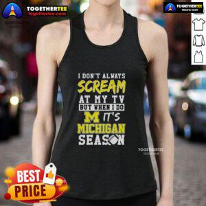 Michigan Wolverines NCAA football lover tank top, perfect for fans who passionately support their team during games.