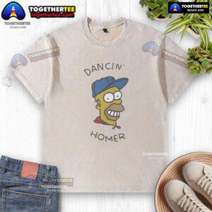 Official Dancin Homer Big Head washed t-shirt featuring a vibrant graphic design for fans of The Simpsons.