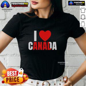 Official I Love Canada Anal Ladies Tee featuring a playful graphic design celebrating Canadian pride.