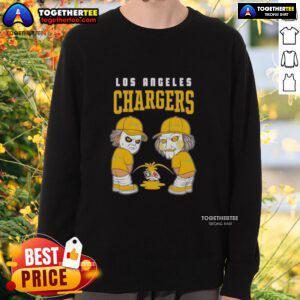 Los Angeles Chargers x Michael Myers sweatshirt featuring Billy Puppet, showcasing rivalry with Raiders and Broncos.