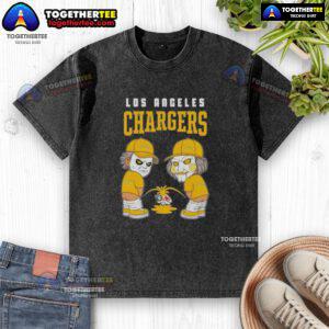 Official Los Angeles Chargers X Michael Myers T-shirt featuring Billy Puppet, showcasing Raiders and Broncos rivalry.