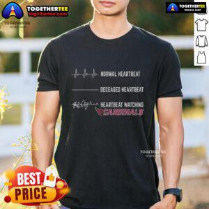 Official Arizona Cardinals T-Shirt featuring Normal Heartbeat and Deceased Heartbeat design for fans and supporters.