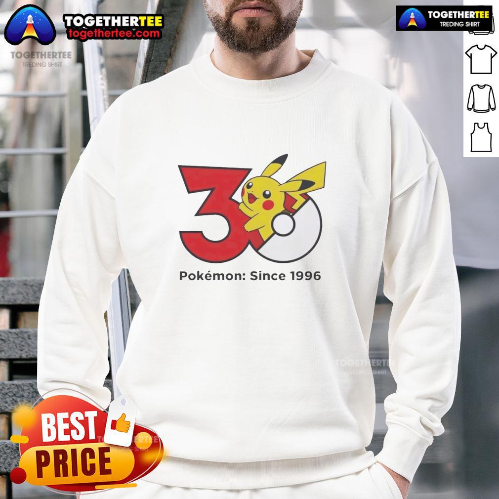 Official Pokmon 30th Anniversary 1996 sweatshirt featuring iconic designs and vibrant colors for fans and collectors.