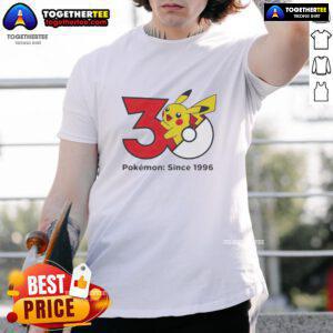 Official Pokmon 30th Anniversary 1996 T-Shirt featuring iconic characters and vibrant colors, perfect for collectors.