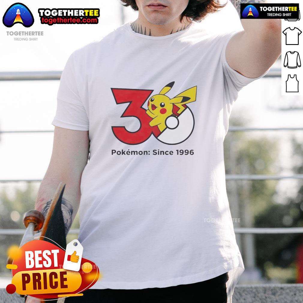Official Pokmon 30th Anniversary 1996 T-Shirt featuring iconic characters and vibrant colors, perfect for collectors.