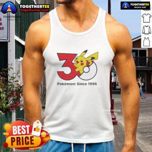 Official Pokmon 30th Anniversary 1996 tank top featuring vibrant graphics celebrating the iconic franchise.