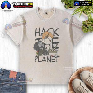Original Hack The Peanuts Planet washed t-shirt featuring a retro graphic design and soft fabric for casual wear.