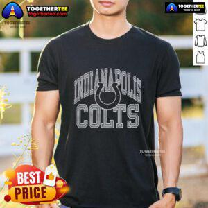Premium Indianapolis Colts Arch T-Shirt showcasing team logo and vibrant blue color, perfect for Colts fans.