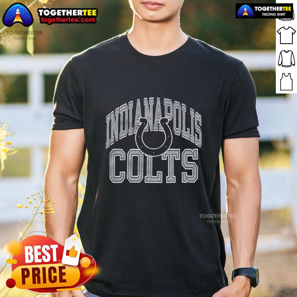 Premium Indianapolis Colts Arch T-Shirt showcasing team logo and vibrant blue color, perfect for Colts fans.