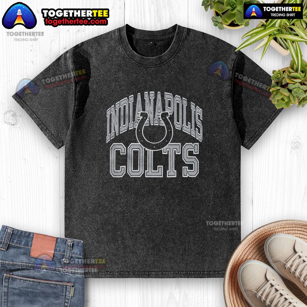 Premium Indianapolis Colts Arch Washed T-Shirt in blue, featuring team logo and vintage style for ultimate fan comfort.