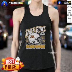 Premium Minnesota Golden Gophers 2025 Rate Bowl tank top featuring a bold helmet design, perfect for fans in Phoenix, Arizona.