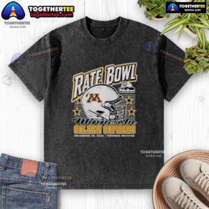 Alt Text: Premium Minnesota Golden Gophers 2025 Rate Bowl washed t-shirt featuring a helmet design, perfect for fans in Phoenix, Arizona.