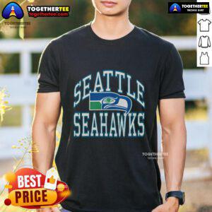 Alt Text: Premium Seattle Seahawks Arch T-Shirt featuring bold team graphics and a comfortable fit for fans.