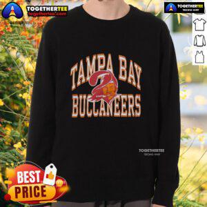 Premium Tampa Bay Buccaneers Arch Sweatshirt in red with logo, perfect for fans to show team spirit and stay warm.