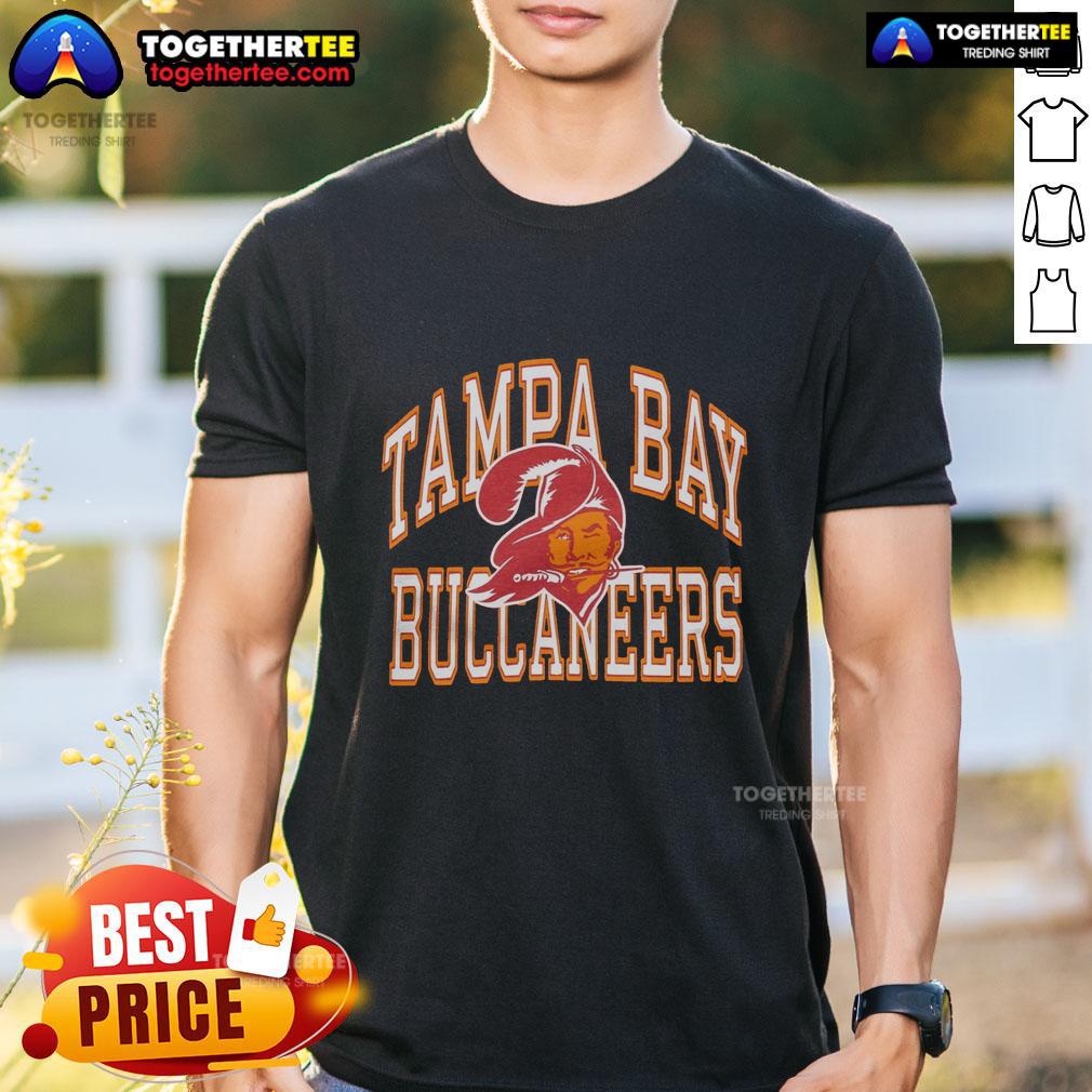 Premium Tampa Bay Buccaneers Arch T-Shirt featuring team logo and vibrant colors, perfect for fans and game day.