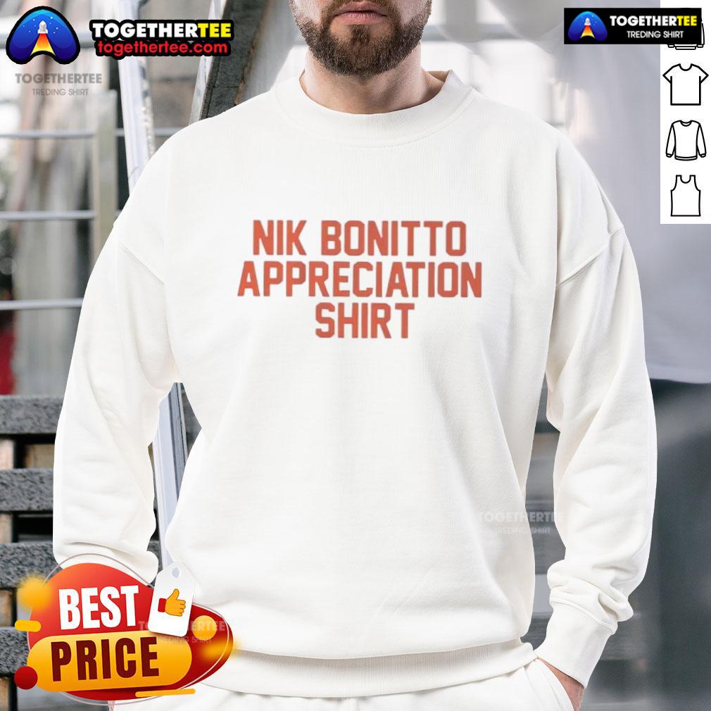 Pretty Denver Broncos football sweatshirt featuring Nik Bonitto appreciation letter design for fans and supporters.