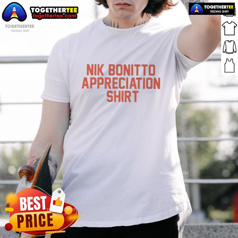 Pretty Denver Broncos Football Nik Bonitto Appreciation Letter T-Shirt featuring vibrant graphics and team colors.
