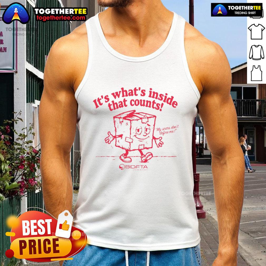 Alt Text: Bidfta tank top from the 'Top It's What's Inside That Counts' collection, showcasing stylish design and comfort.