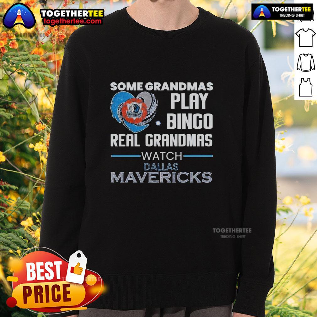 Real grandmas enjoy bingo while wearing Dallas Mavericks sweatshirt, showcasing fun and style for awesome grandmas.
