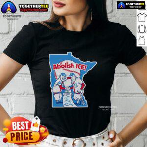 Stylish Top Abolish ICE Twins Ladies Tee featuring bold graphic design and comfortable fit for activism and everyday wear.