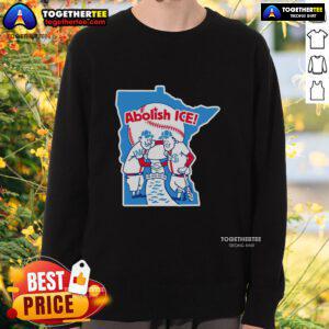 Cozy Top Abolish ICE Twins sweatshirt featuring bold graphics, perfect for activism and casual wear.
